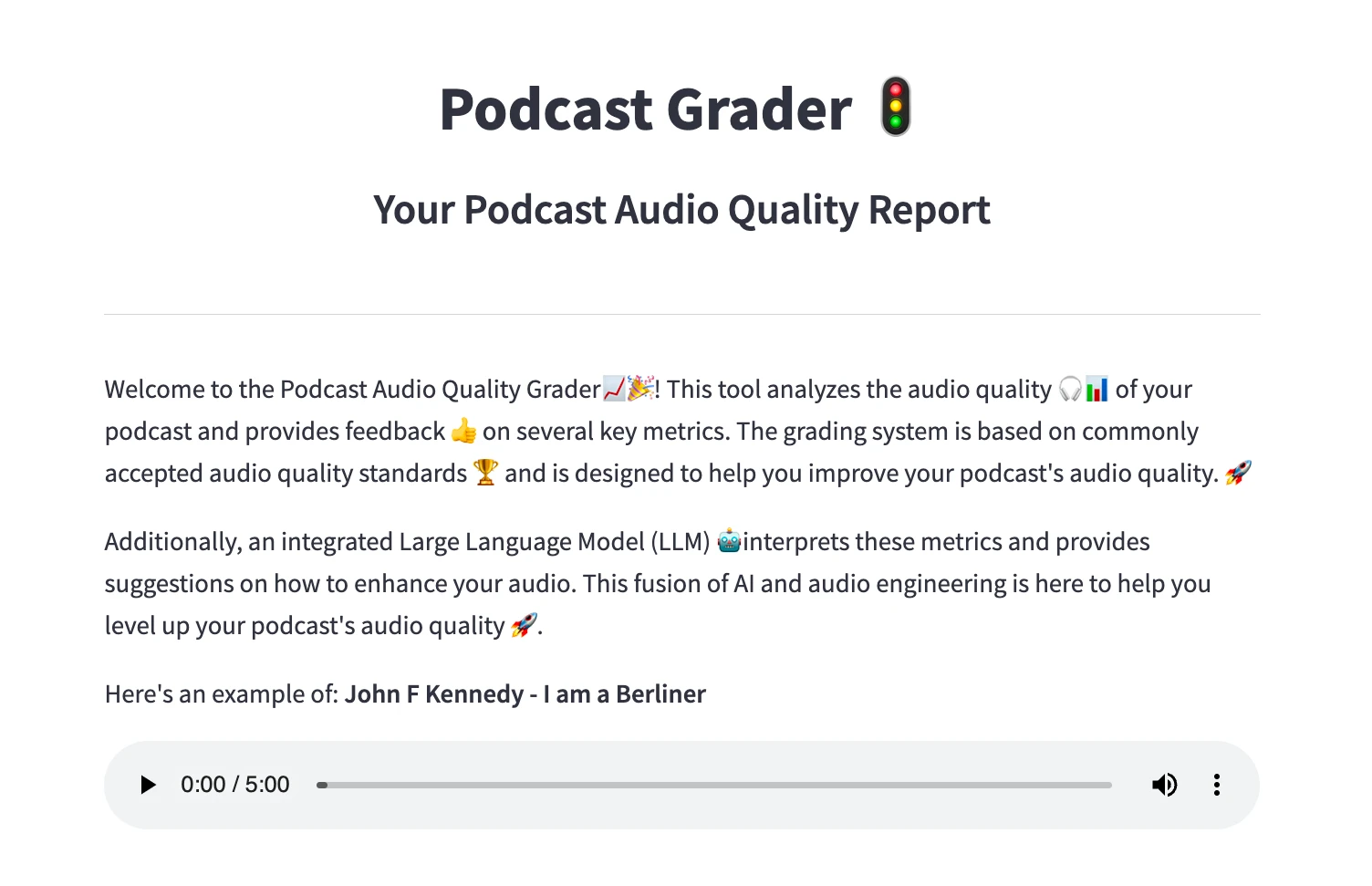 Podcast Grader